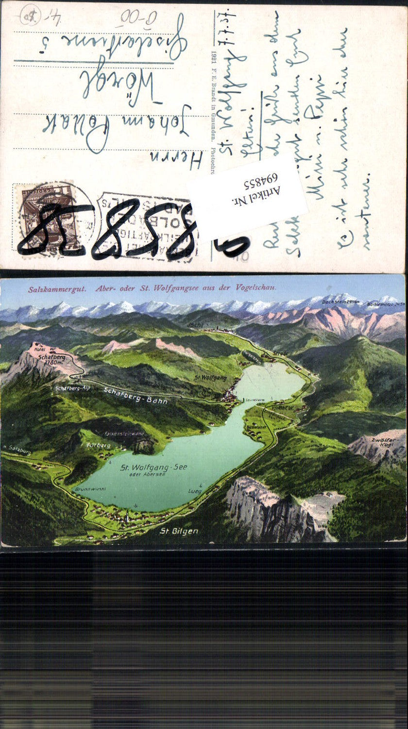 694855 Vogelschau Strobl St. Gilgen St. Wolfgang Wolfgangsee Lueg Brunnwinkl pub Brandt 1038