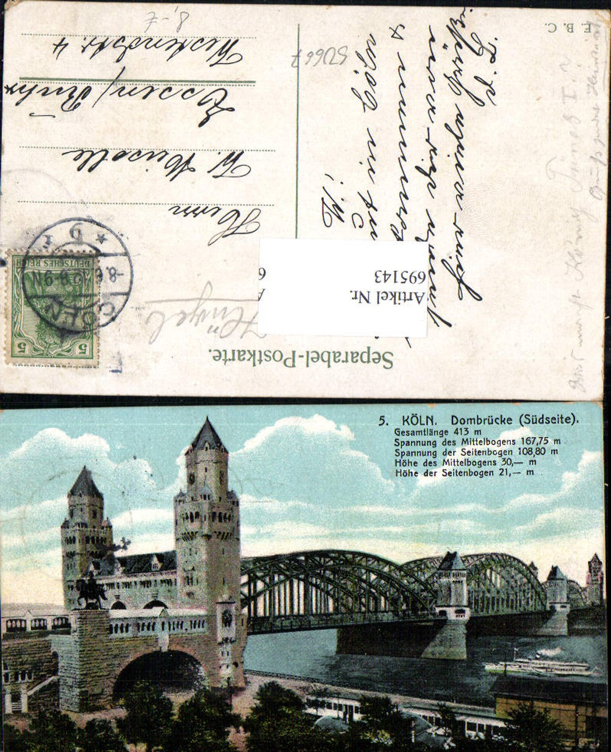 695143 Köln am Rhein Hohenzollernbrücke Brücke
