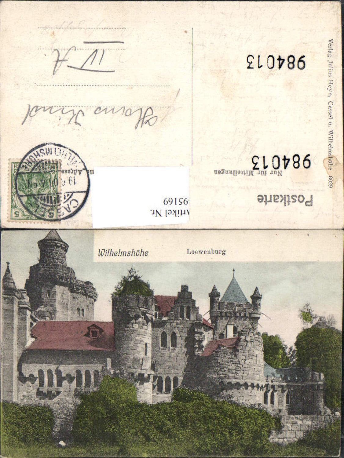695169 Cassel Kassel Wilhelmshöhe Löwenburg