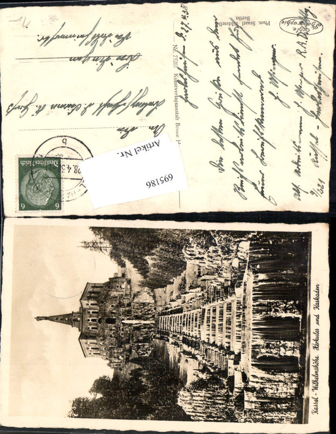 695186 Cassel Kassel Wilhelmshöhe Herkules gel Büdingen