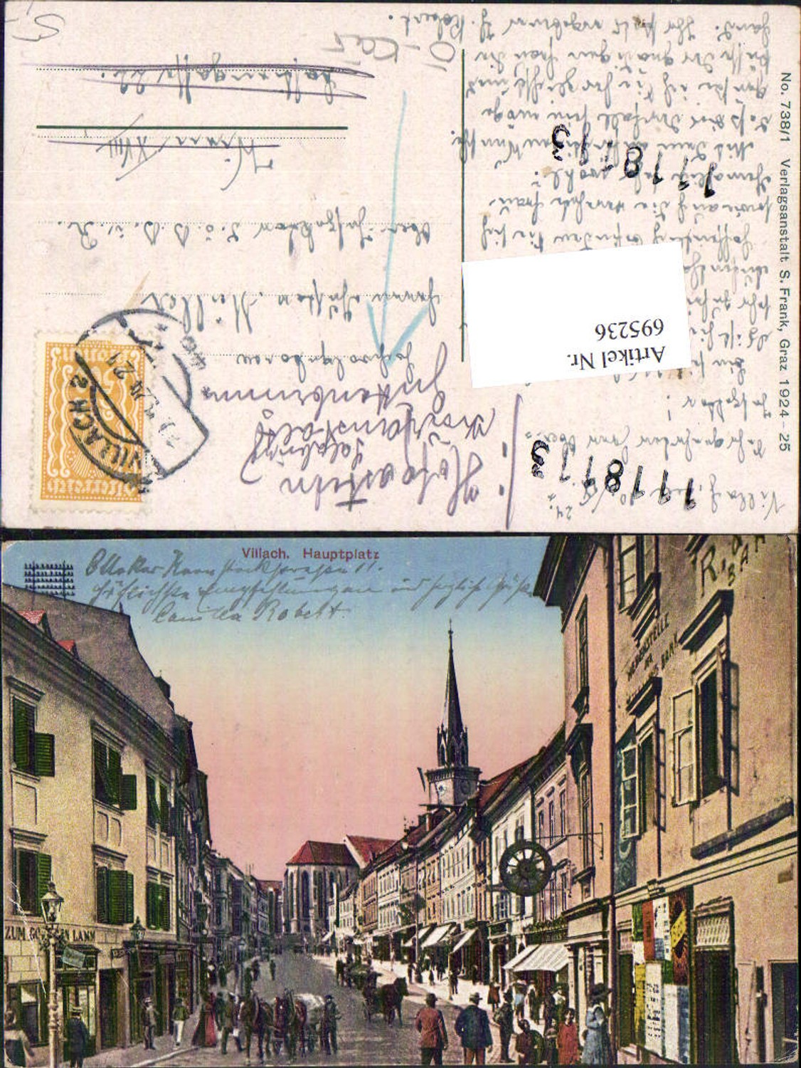 695236 Villach Hauptplatz Gasthaus Goldenes Lamm