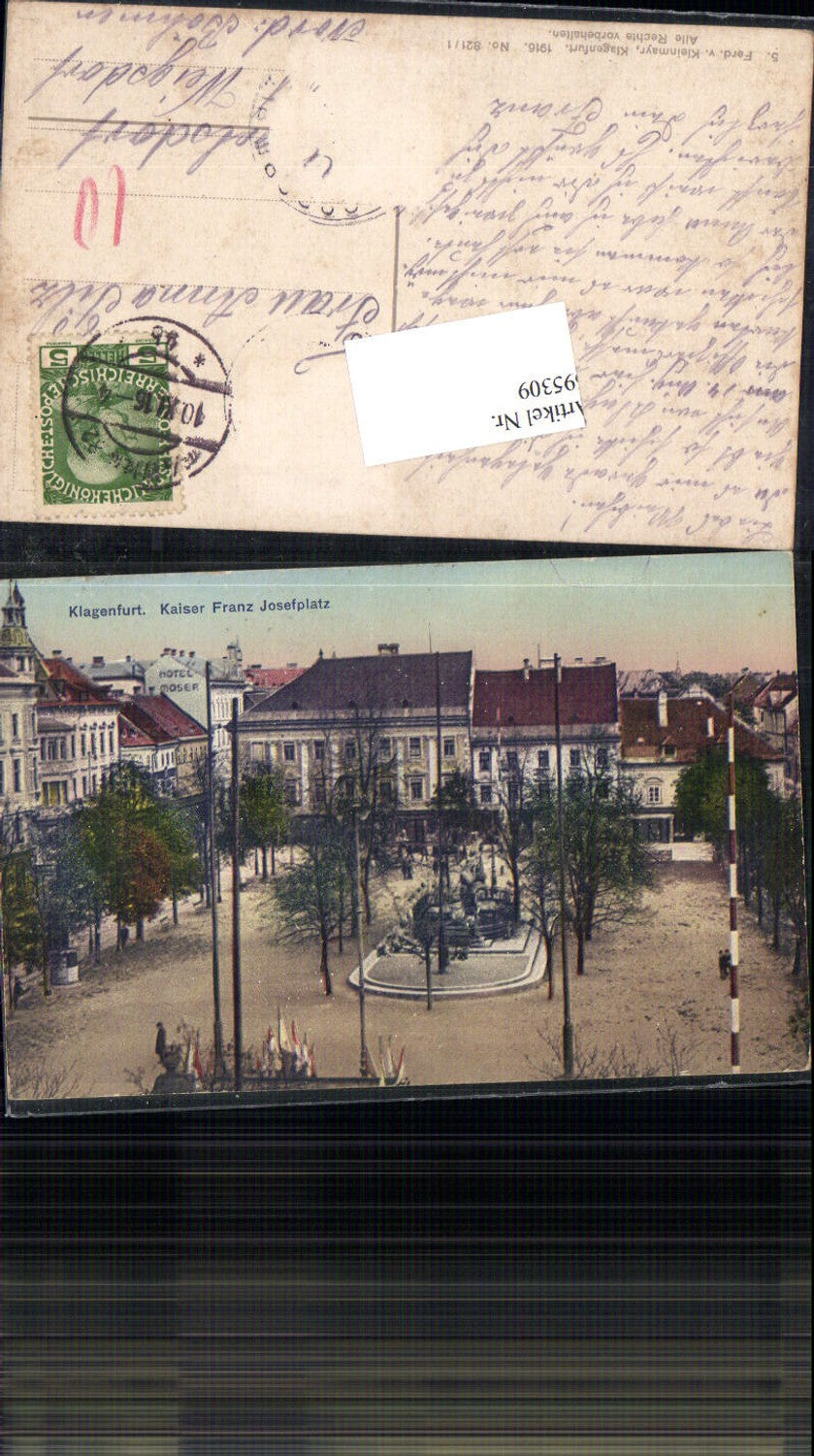 695309 Klagenfurt Kaiser Franz Josefplatz gel Weigsdorf Böhmen
