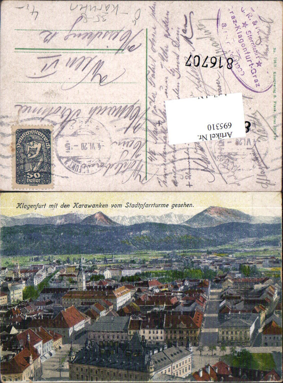 695310 Klagenfurt m. Karwanken pub S. Frank 726/8