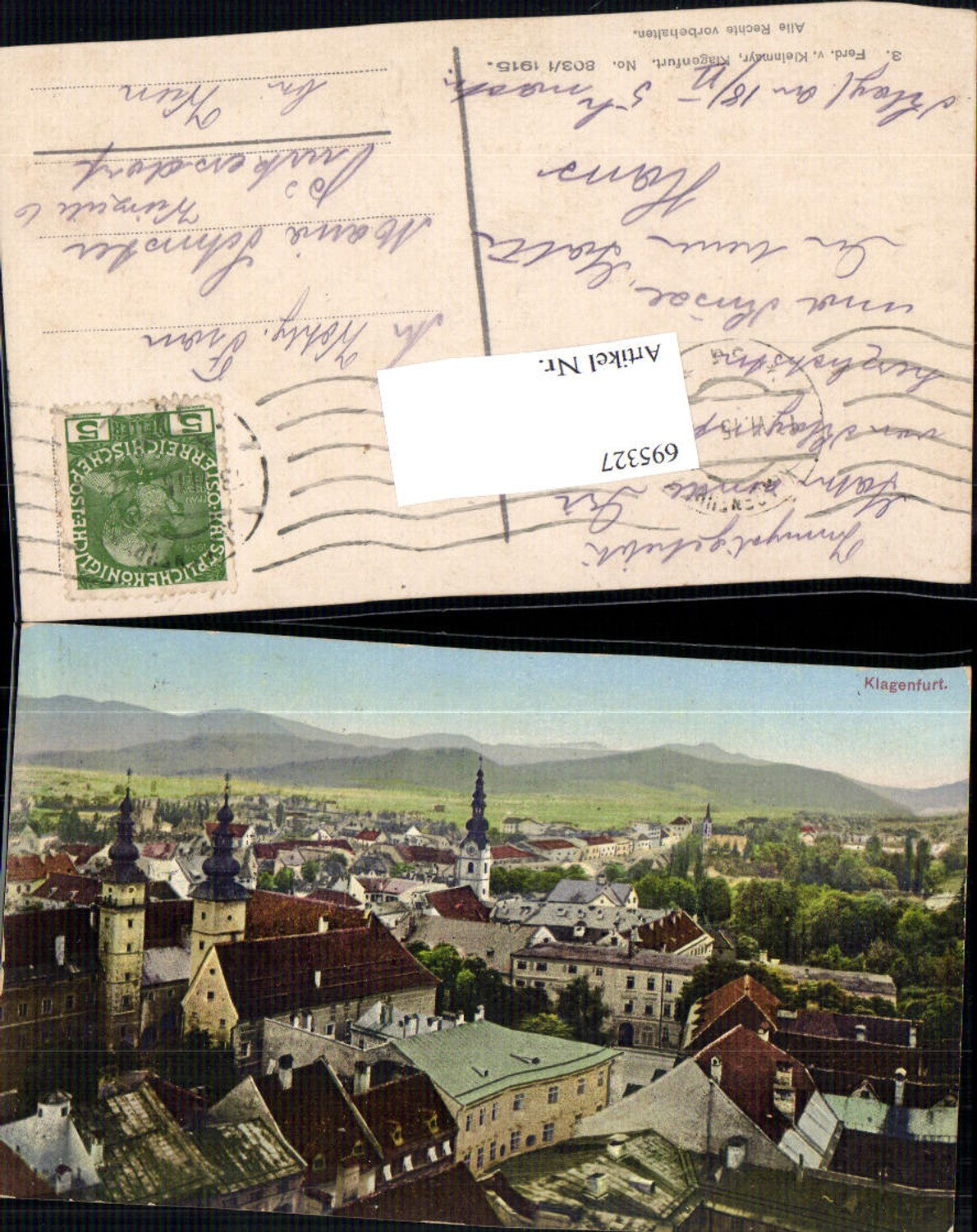 695327 Klagenfurt pub Kleinmayr 803/1 gel Purkersdorf