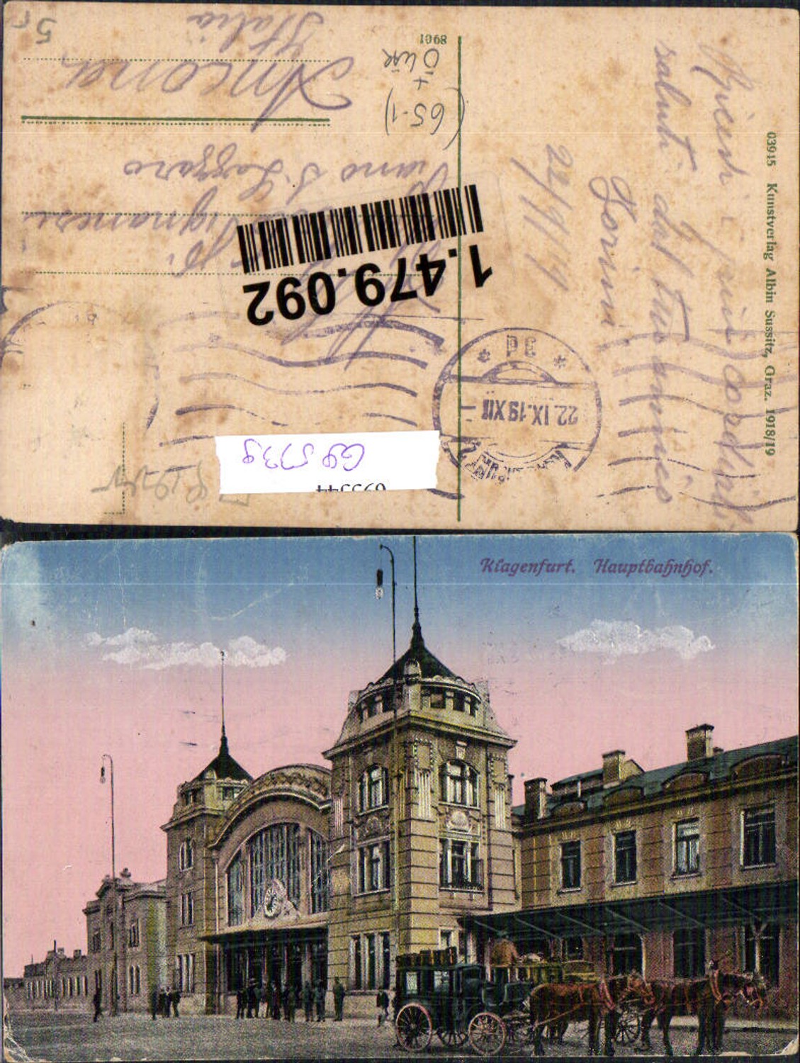 695339 Klagenfurt Bahnhof Hauptbahnhof Kutsche Pferde pub Sussitz 03945