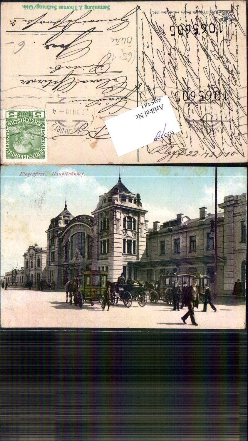 695341 Klagenfurt Bahnhof Hauptbahnhof Kutsche Partie pub Leon 1772