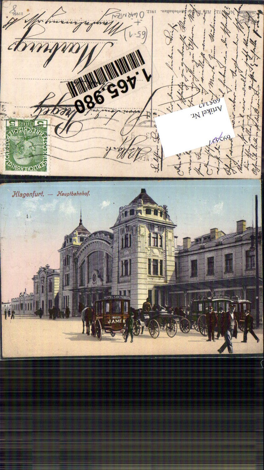 695342 Klagenfurt Bahnhof Hauptbahnhof Kutsche Partie pub Leon 1772