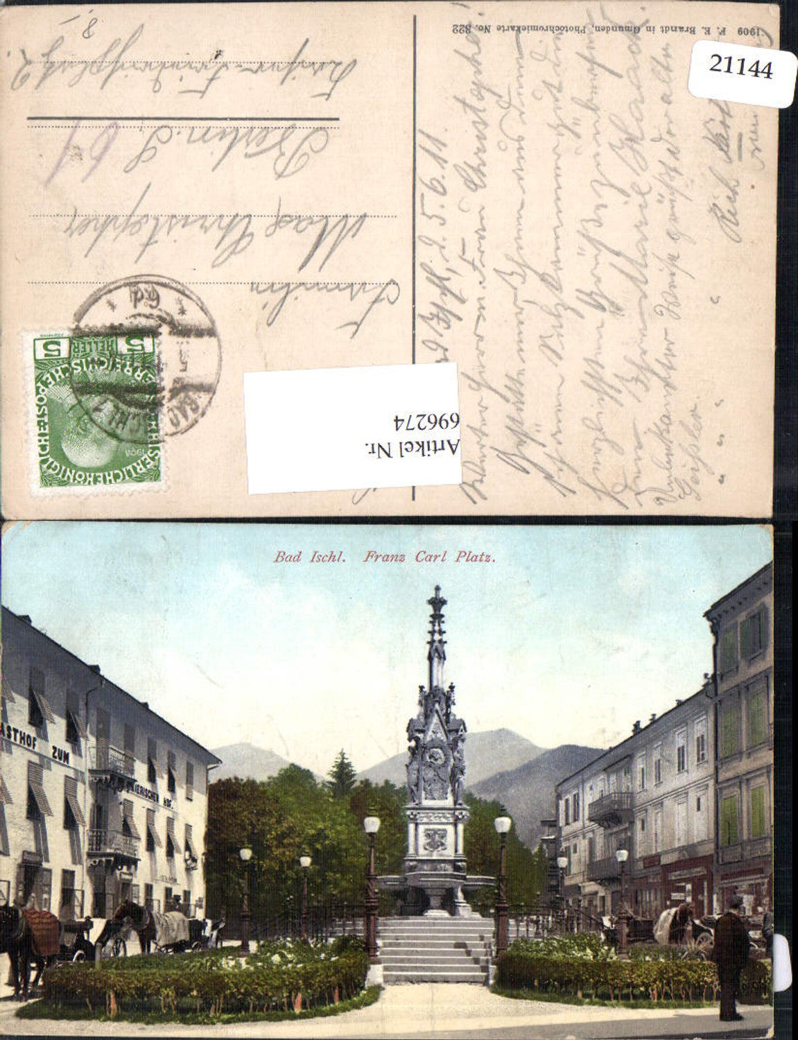 696274 Bad Ischl Franz Carl Platz pub Brandt 322