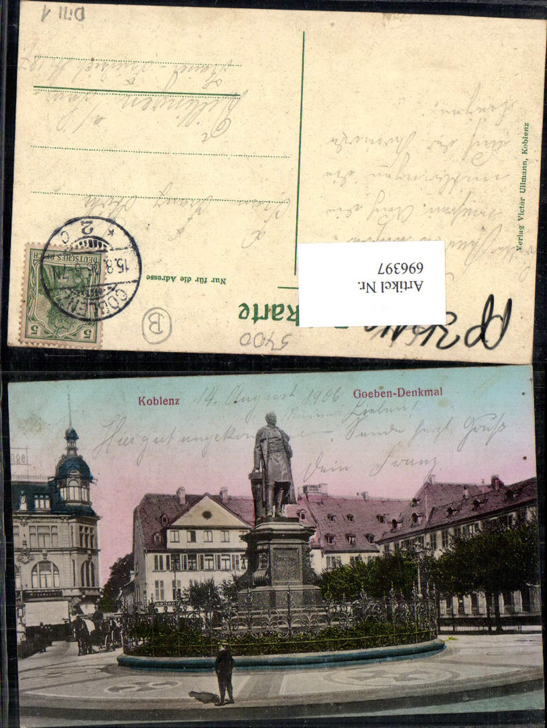 696397 Koblenz am Rhein Coblenz Goeben Denkmal gel Dillingen Saar
