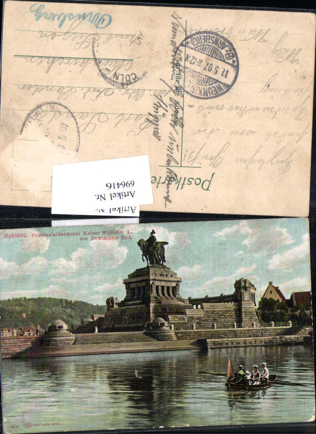 696416 Koblenz am Rhein Coblenz Deutsches Eck Stp. Neunkirchen Siegen