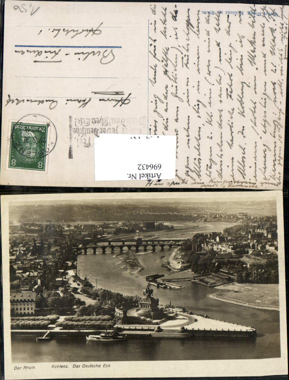 696432 Koblenz am Rhein Coblenz Deutsches Eck gel Friedenau Berlin