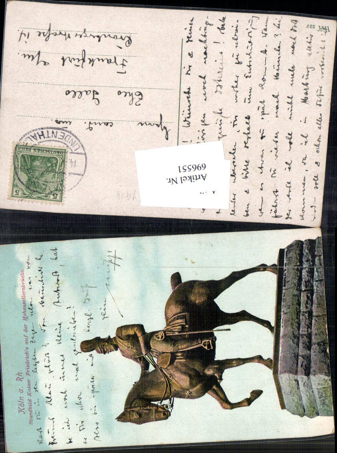 696551 Köln am Rhein Kaiser Friedrich Denkmal Stp. Lindenthal