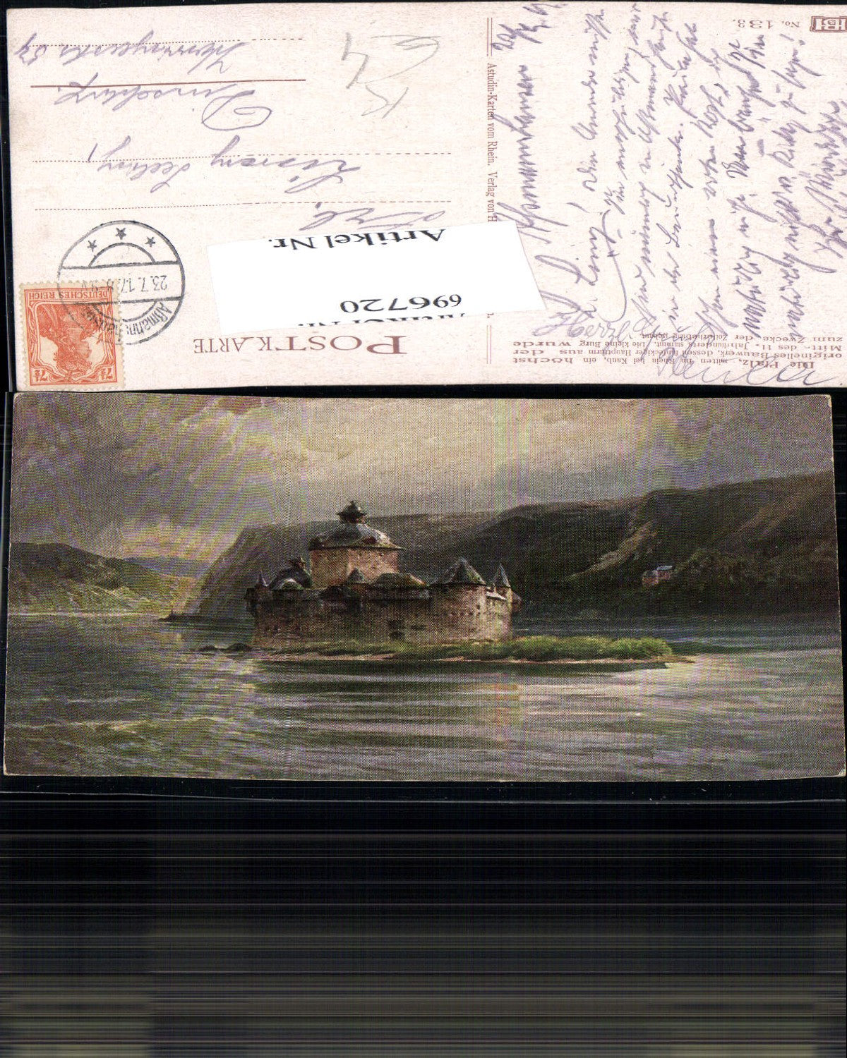 696720 Künstler AK Nicolai Astudin Pfalz bei Kaub am Rhein