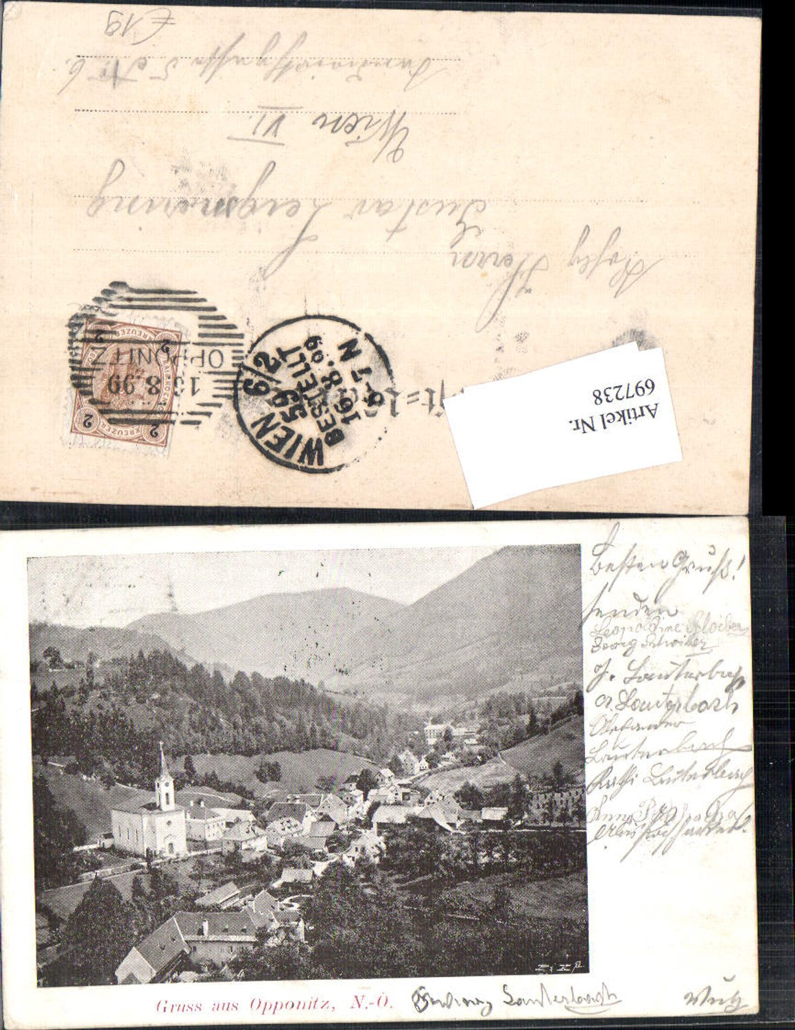 697238 seltene AK Gruss aus Opponitz 1899 Bez. Amstetten