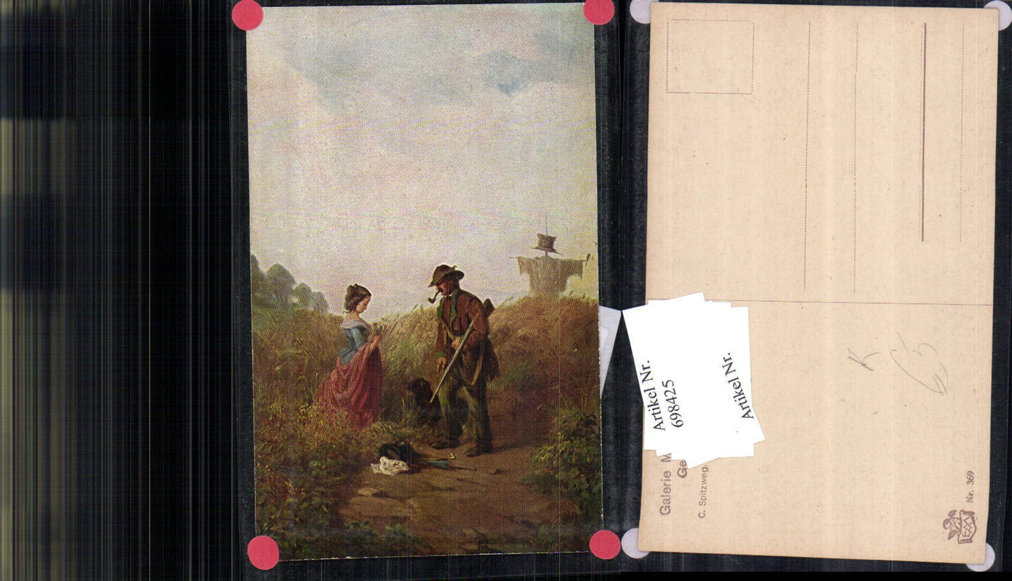 698425 Künstler AK Karl Spitzweg Flurschütz Jagd Jäger Vogelscheuche