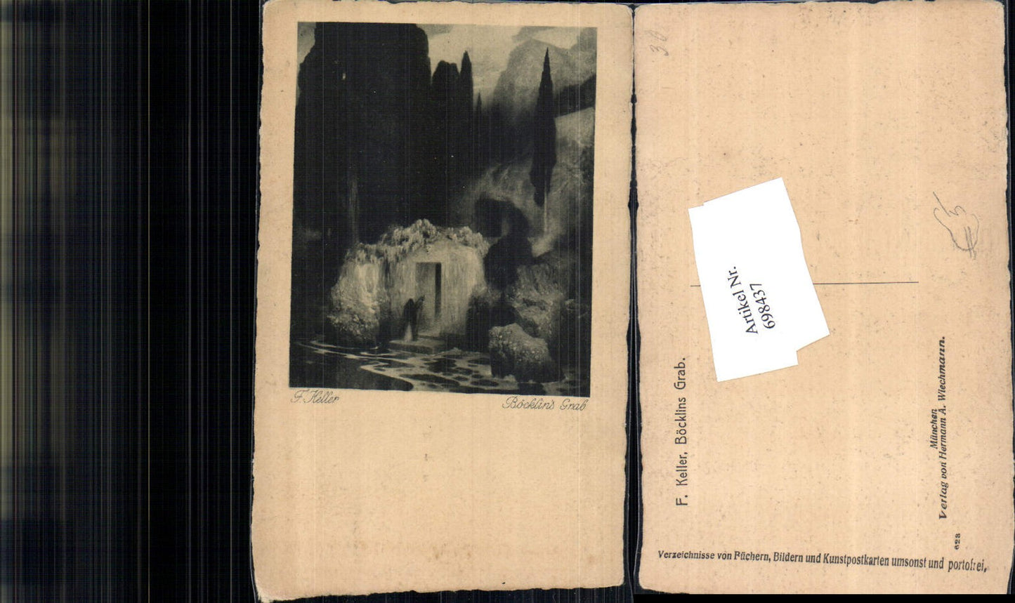 698437 Künstler AK F. Keller Böcklin Grab Tod pub A. Wiechmann