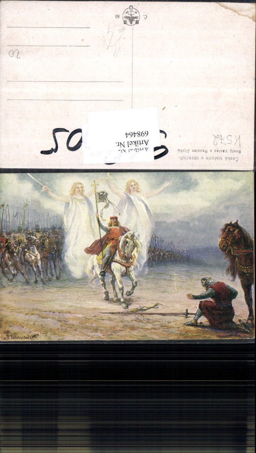 698464 Künstler AK A. Liebscher Pferd Radslav Zlicky Vaclav Geschichte