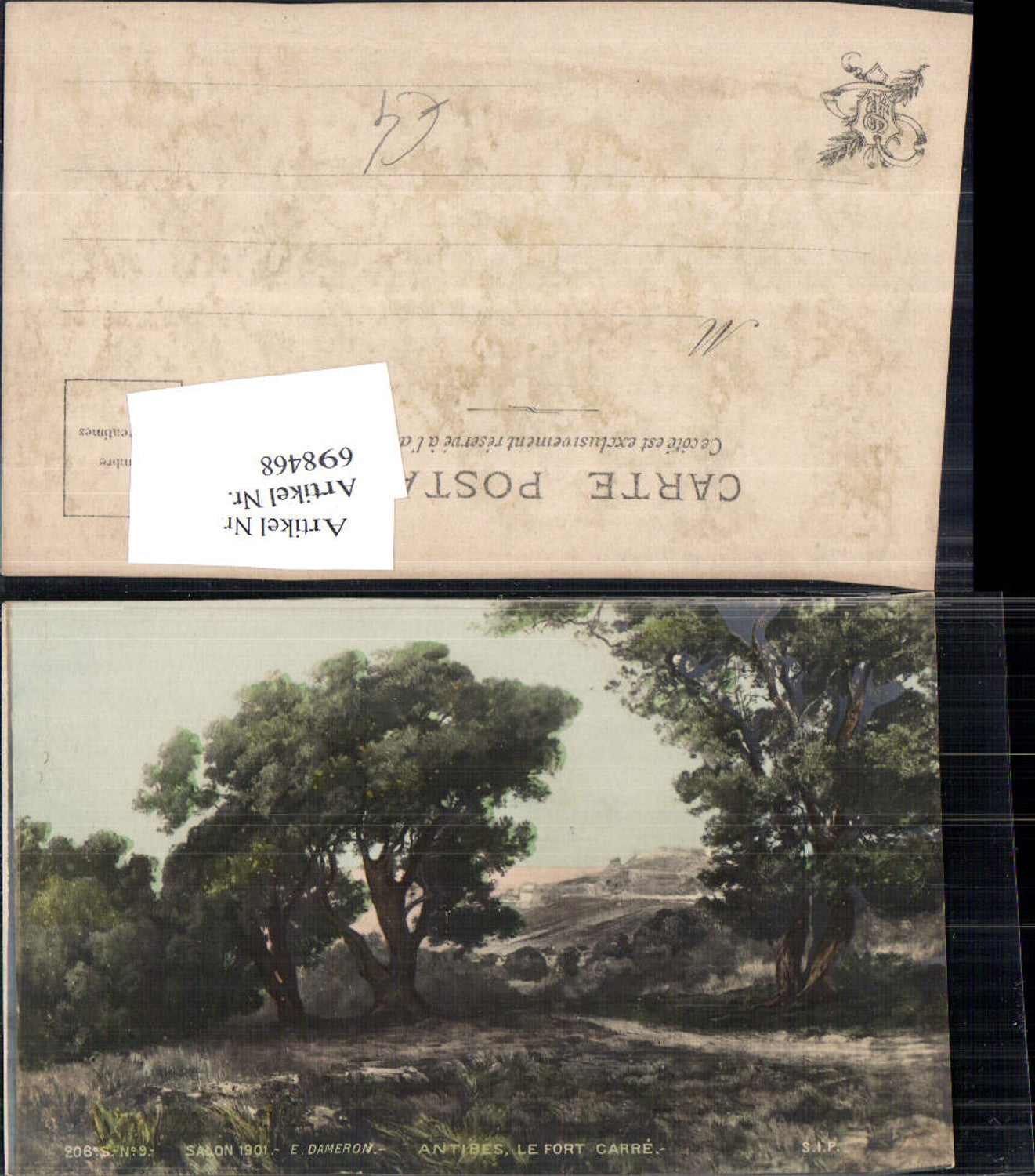 698468 Künstler AK Salon 1901 E. Dameron Antibes Le Fort Carre
