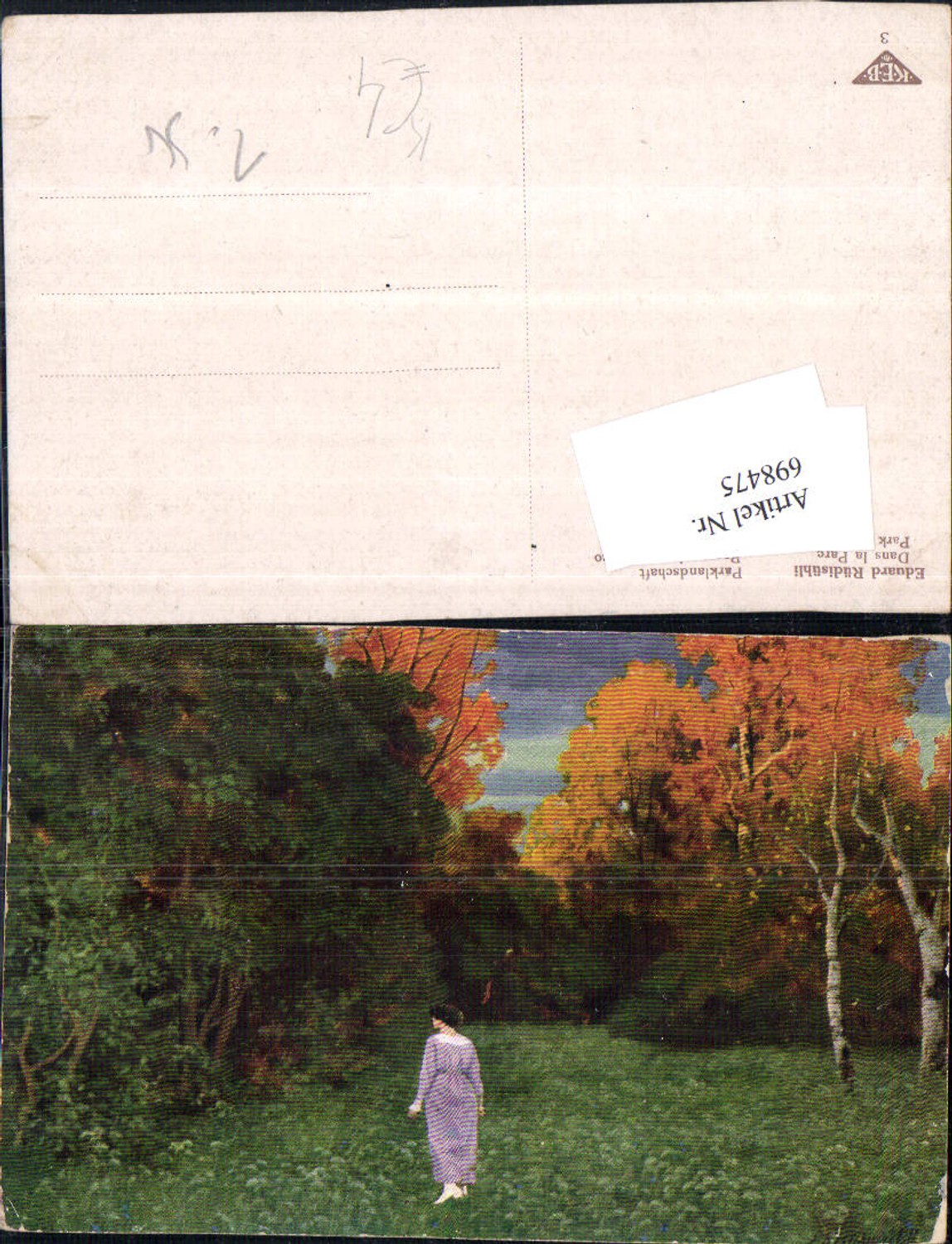 698475 Künstler AK Eduard Rüdisühli Parklandschaft Landschaft
