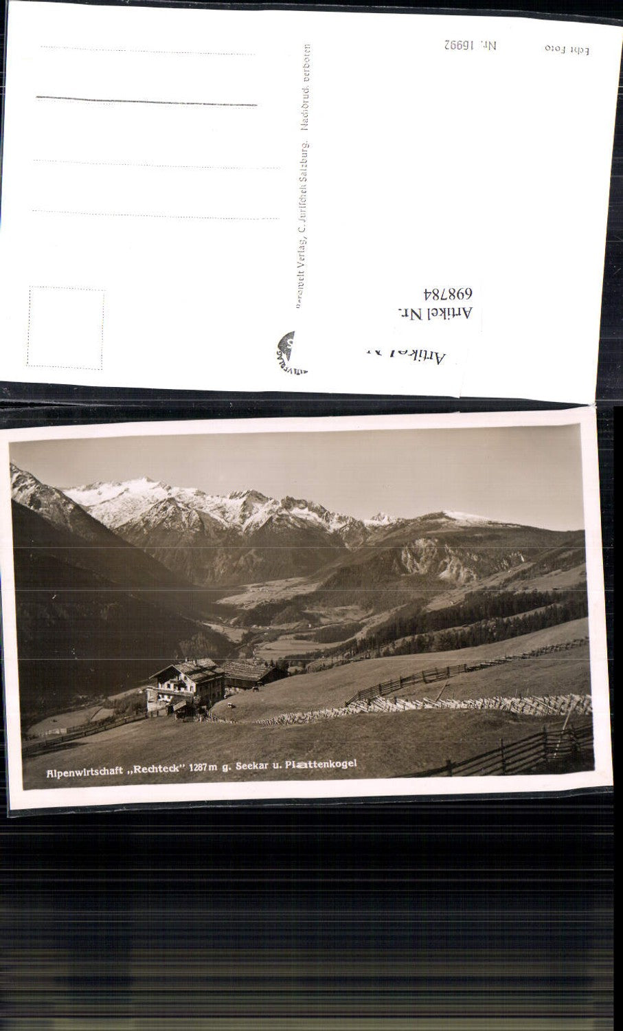 698784 Alpenwirtschaft Gasthaus Rechteck Plattenkogel Krimml Bramberg Neukirchen