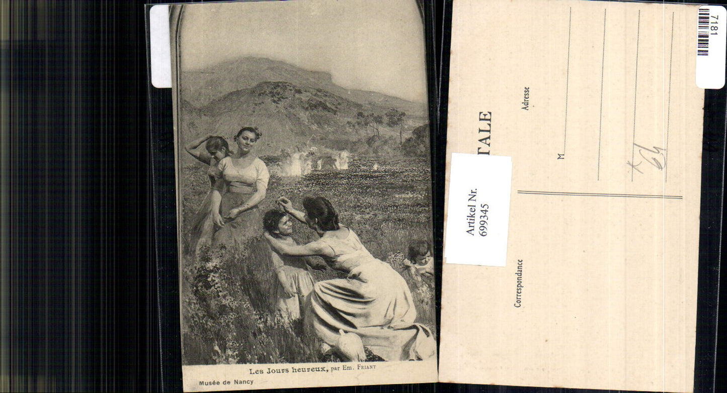 699345 Künstler AK Em. Friant Mutter Jugendstil Frauen Mädchen Musee de Nancy