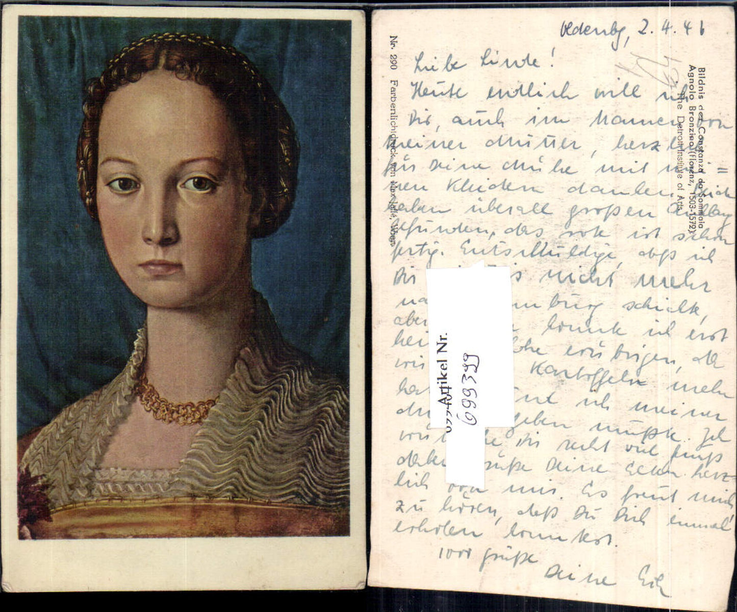 699399 Künstler AK Constanza da Sommaia Florenz pub Max Jaffe 290
