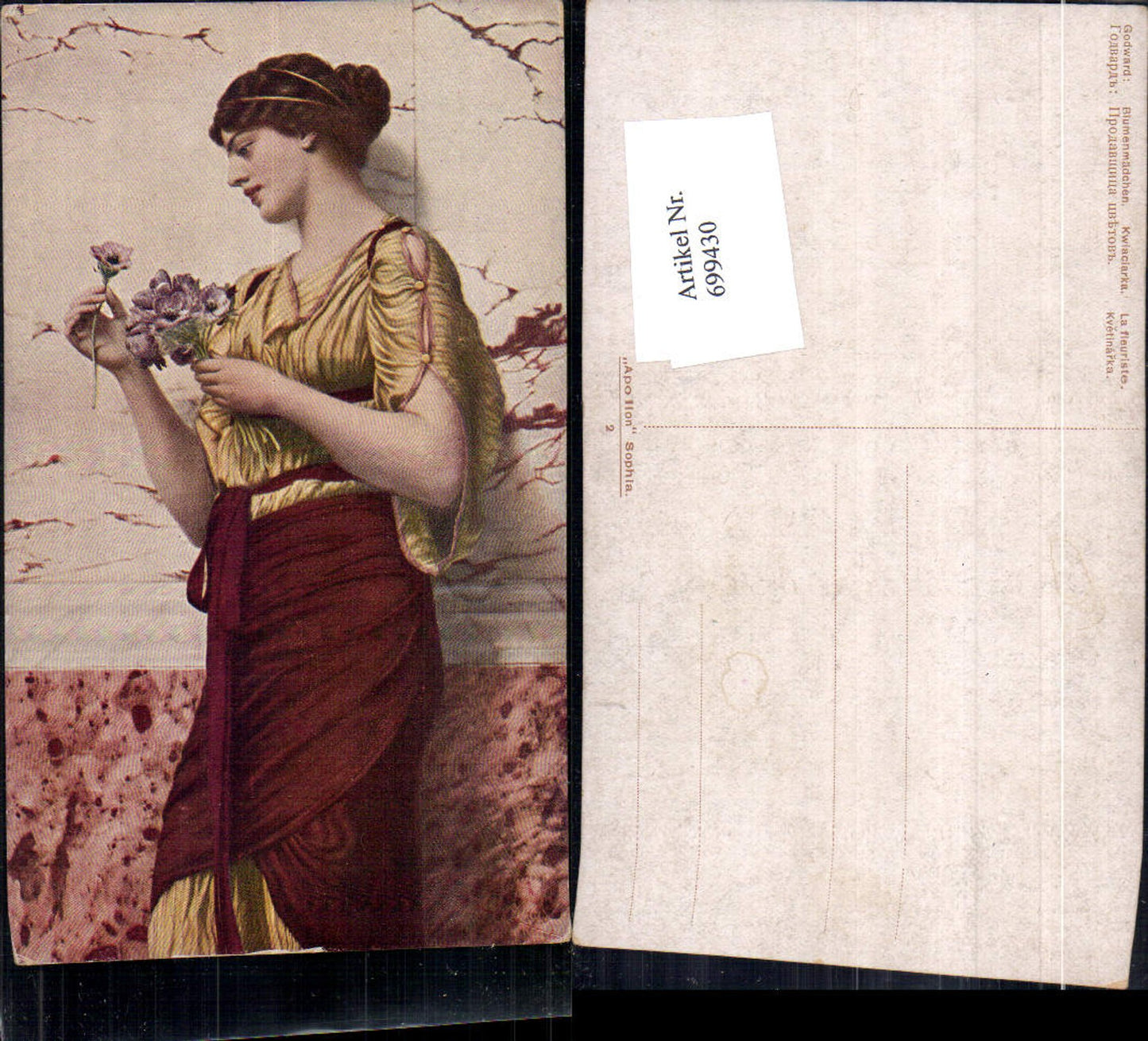 699430 Künstler AK Godward Blumenmädchen pub Apollon Sophia