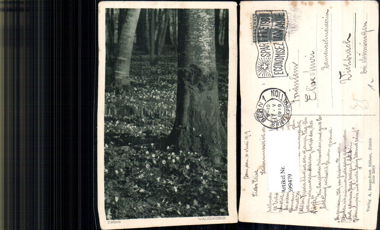 699479 Künstler AK H. Rüedi Waldzauber Baum Wald gel Wichtrach Münsingen pub A. Ruegg-Koch