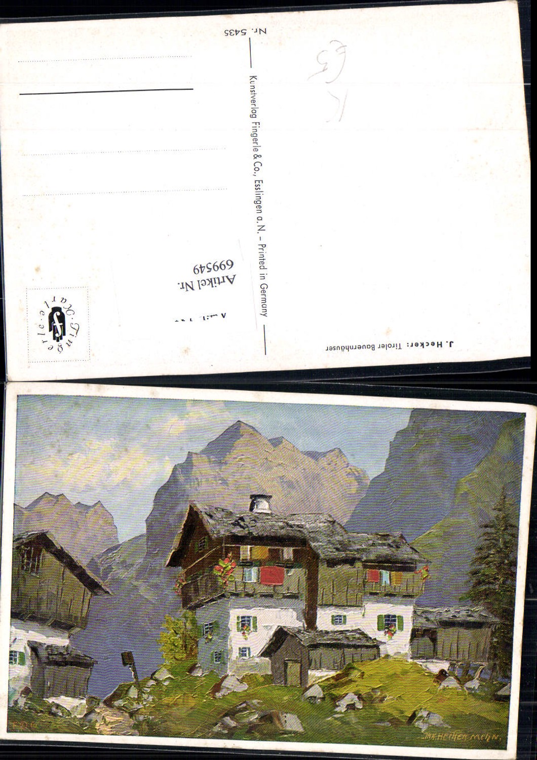 699549 Künstler AK Jakob Hecker Tiroler Bauernhäuser Kufstein Ebbs Kaisergebirge