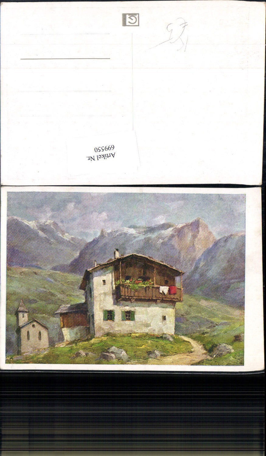 699550 Künstler AK Jakob Hecker Tiroler Bauernhäuser unsign. Ebbs Kufstein Kaisergebirge