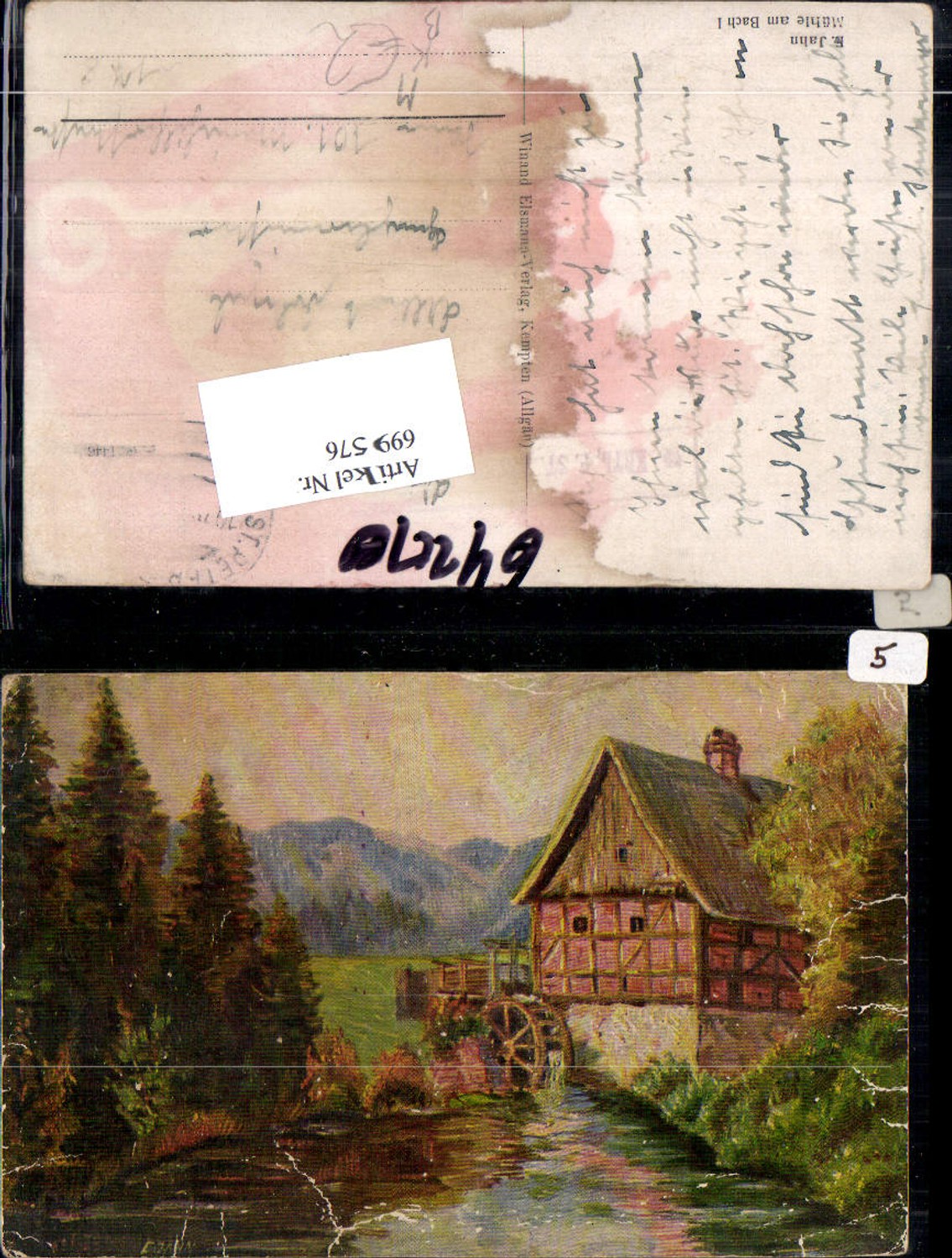 699576 Künstler AK E. Jahn Mühle am Bach Wassermühle pub Winand Elsmann