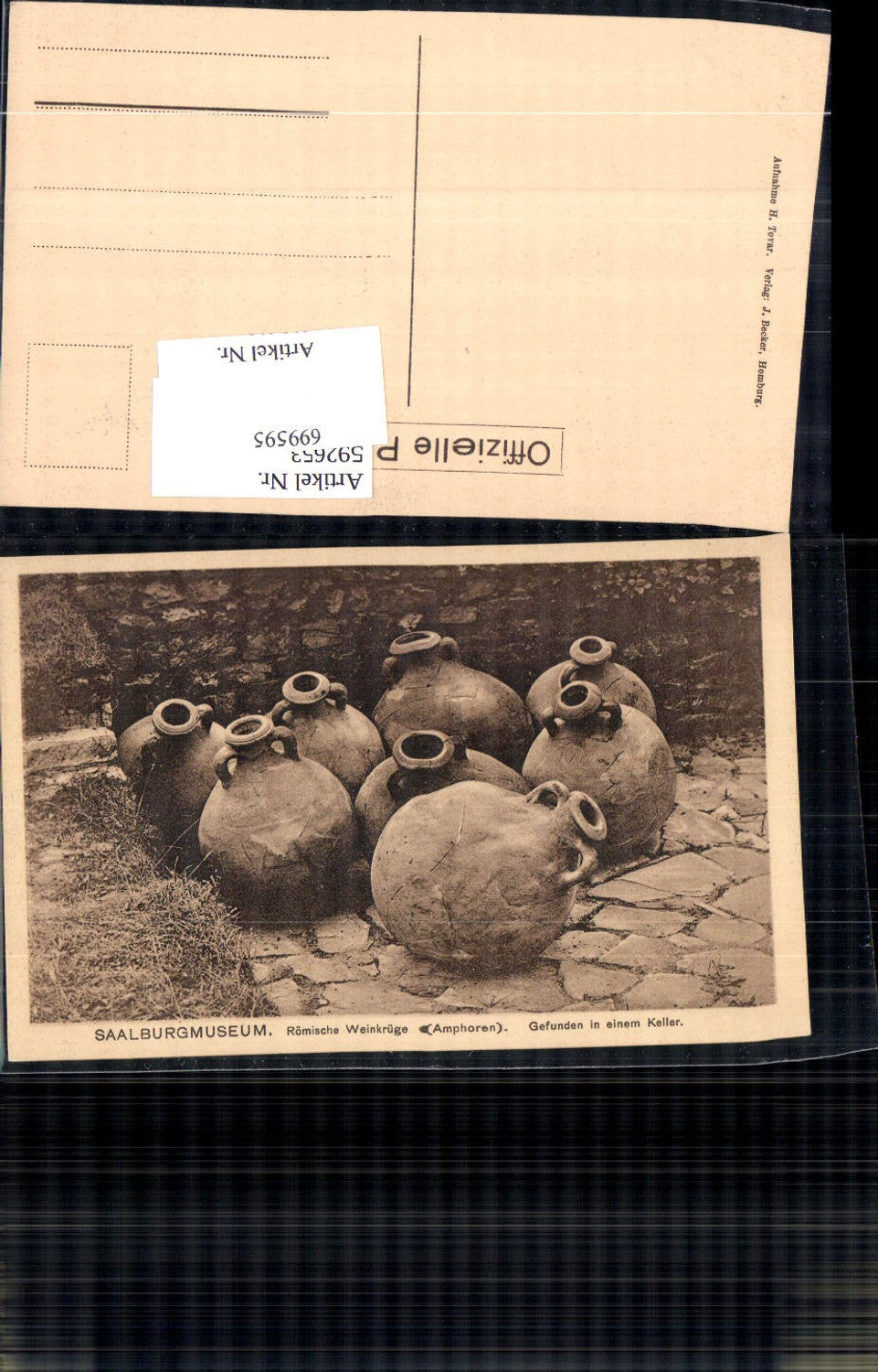 699595 Künstler AK Saalburg Keramik Römerzeit Amphoren Saalburgmuseum