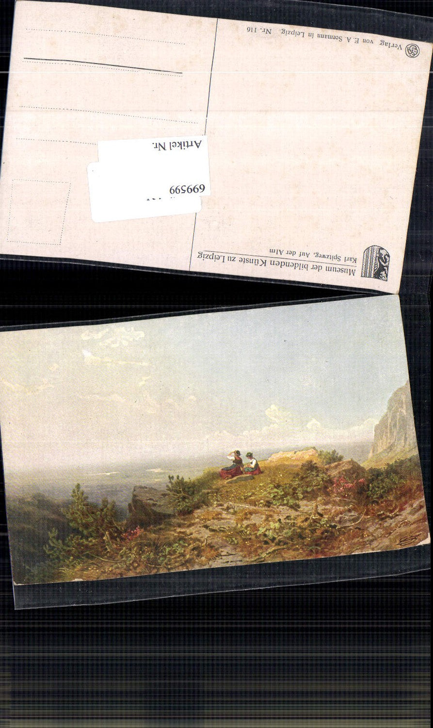 699599 Künstler AK Karl Spitzweg Auf der Alm Museum der bildenden Künste in Leipzig