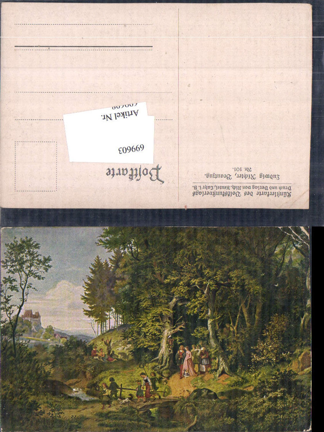 699603 Künstler AK Ludwig Richter Brautzug pub Volkskunstverlag 101