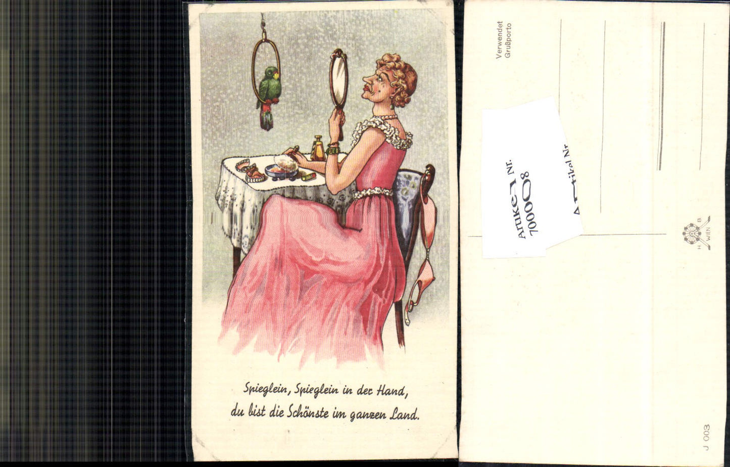 700008 Scherzkarte Humor Scherz Frauenfeindlich Spieglein