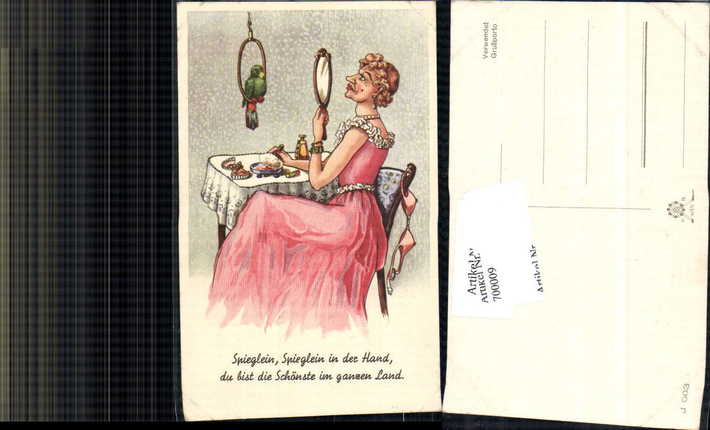 700009 Scherzkarte Humor Scherz Frauenfeindlich Spieglein