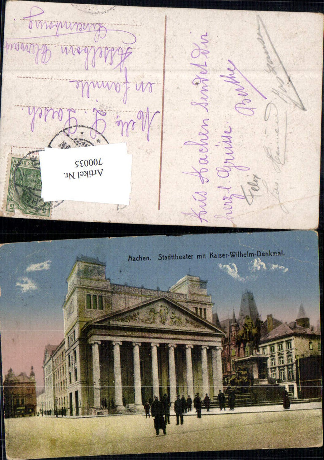 700035 Aachen Stadttheater Theater Kaiser Wilhelm Denkmal