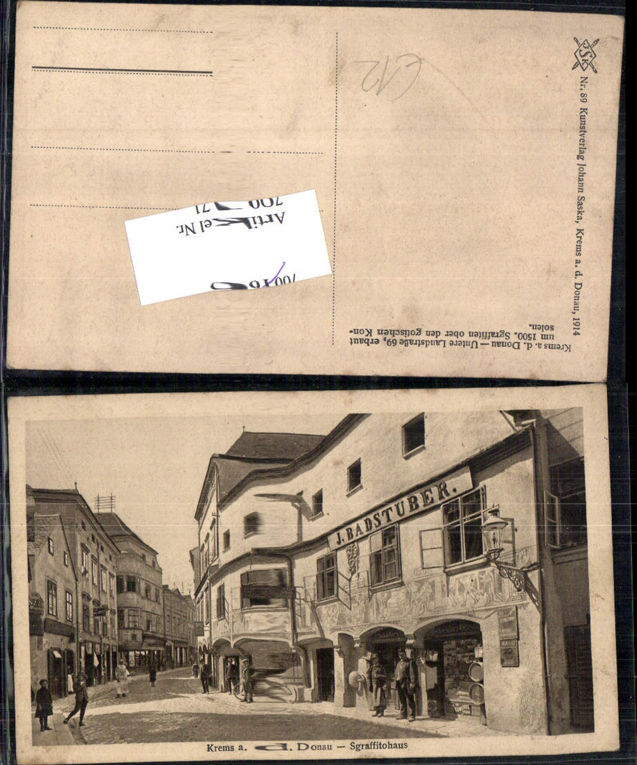 700171 Krems an der Donau Sgraffitohaus Badstuber Straßenansicht pub Saska 89