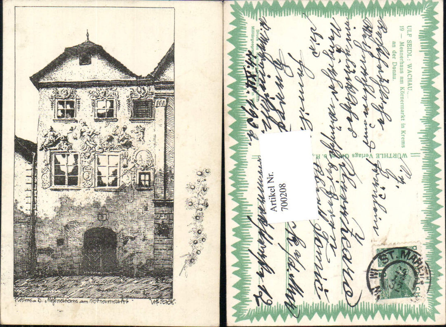 700208 Künstler AK Ulf Seidl Krems an der Donau Messnerhaus