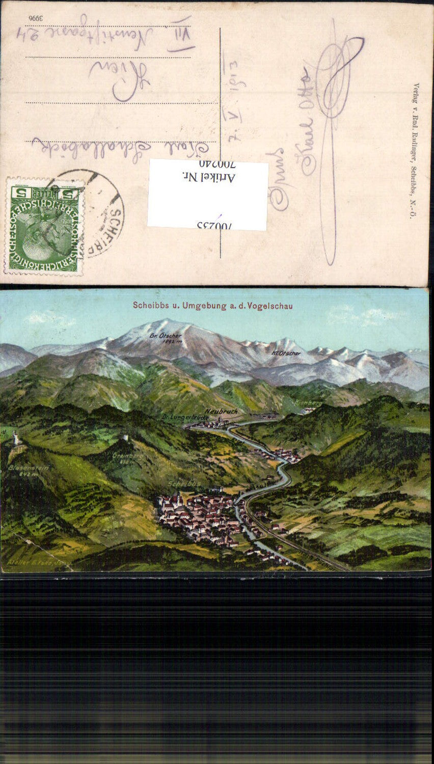 700240 tolle Künstler AK Eugen Felle Vogelschau Scheibbs Ötscher Neubruck Kienberg