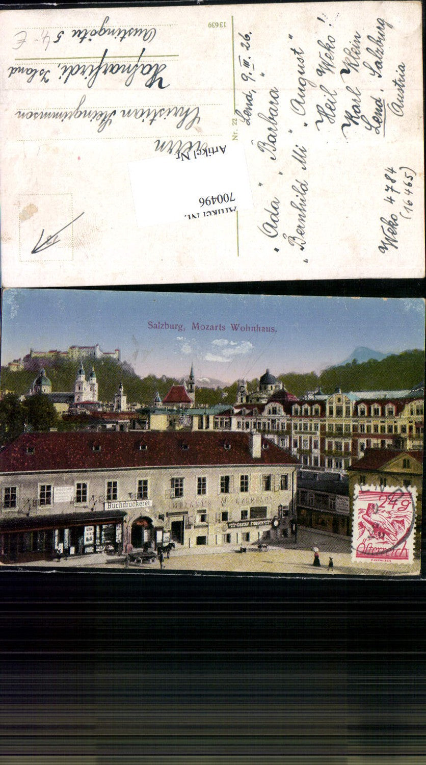 700496 Salzburg Stadt Mozart Wohnhaus Buchdruckerei gel Hafnarfirdi Island