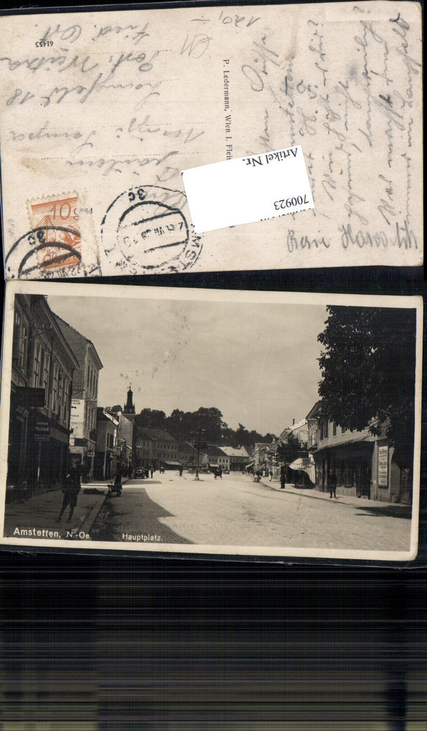 700923 Amstetten Hauptplatz Partie gel Langfeld Weitra