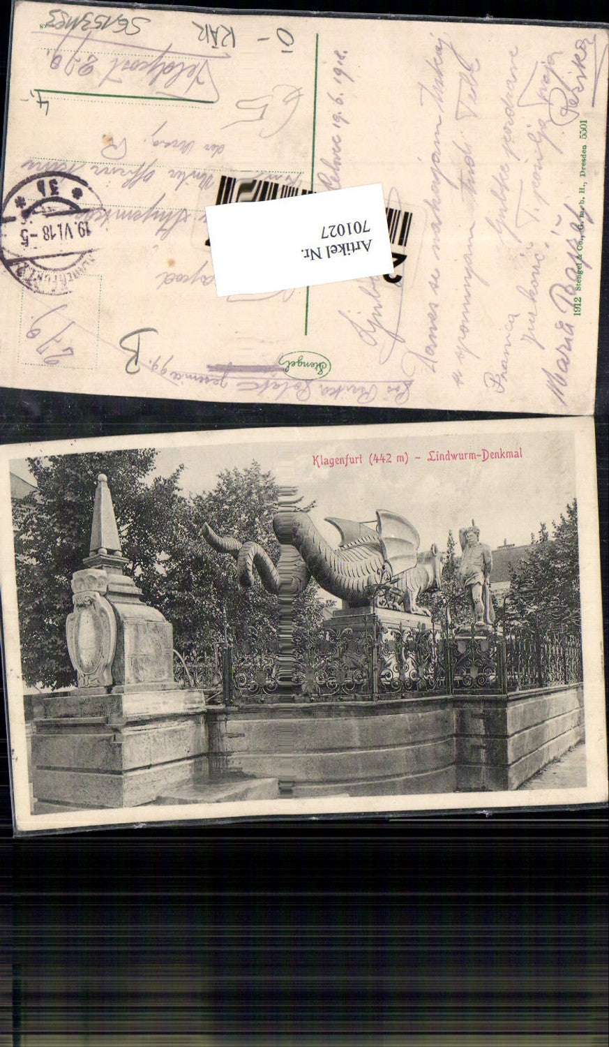 701027 Klagenfurt Lindwurm Denkmal