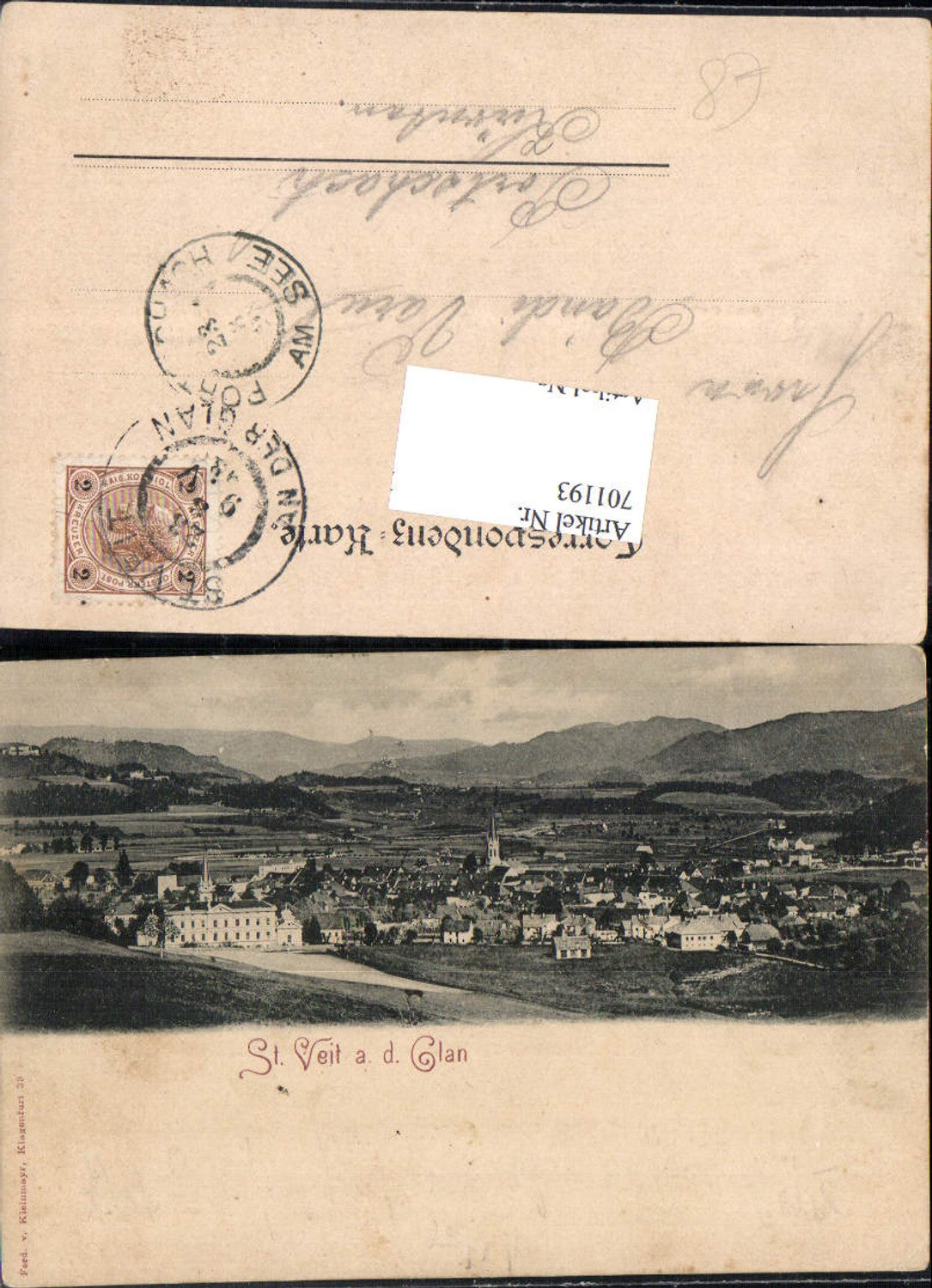 701193 St. Veit an der Glan 1898 Stp. Pörtschach