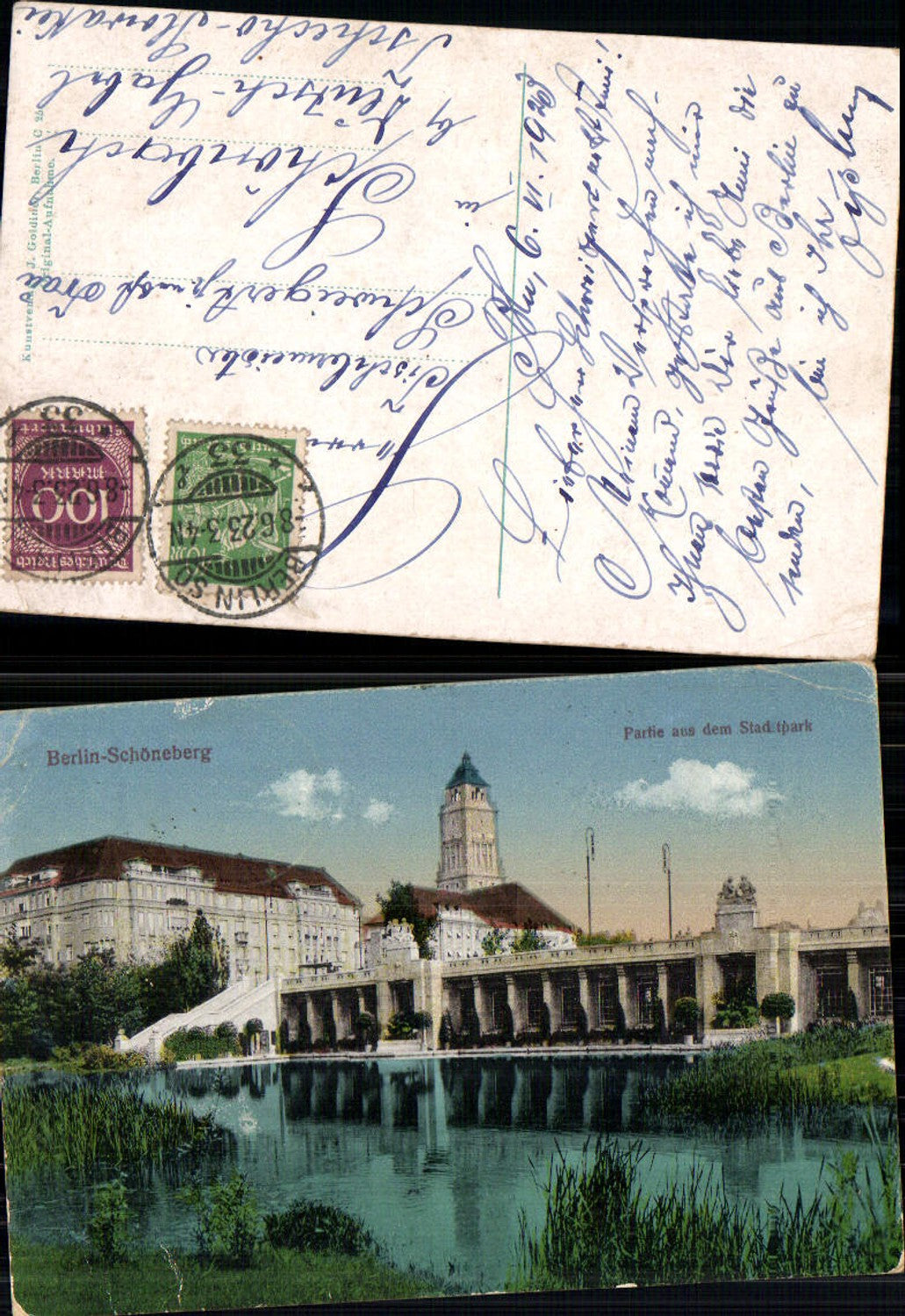 701401 Berlin Schöneberg Tempelhof Partie a.d. Stadtpark gel Schönbach Deutsch Gabel