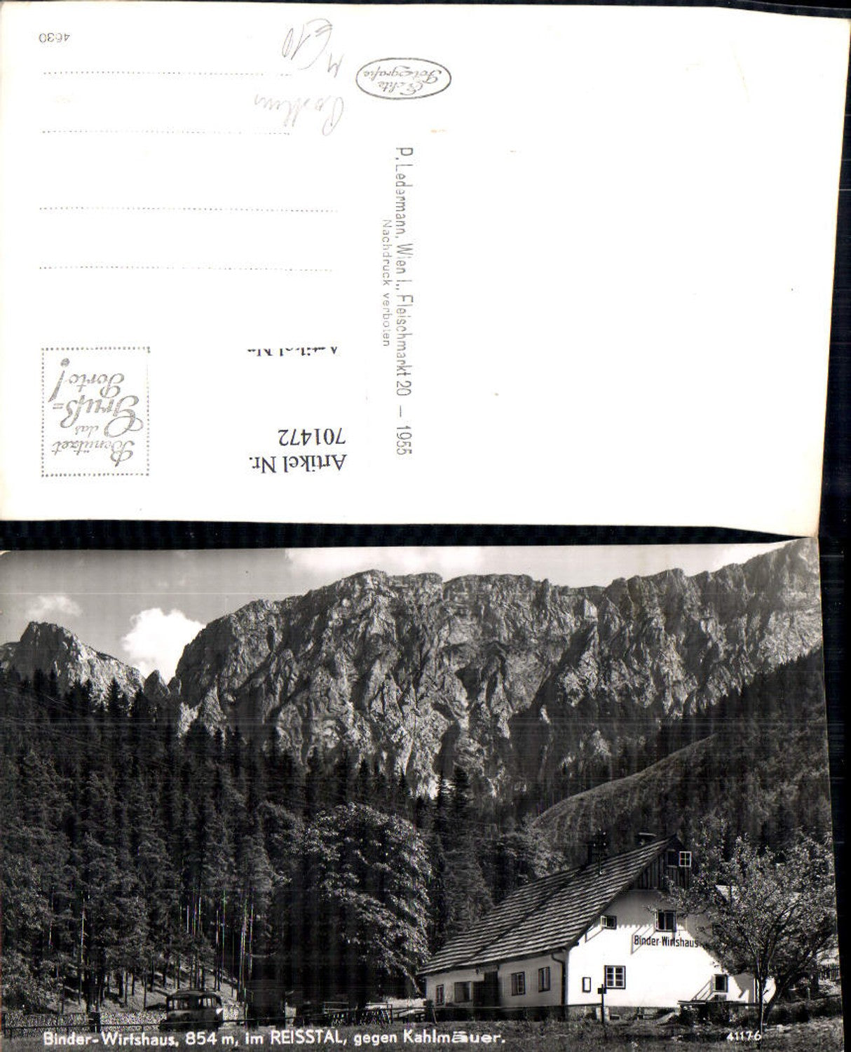 701472 Binder Wirtshaus Reisstal b. Nasswald Bus Postbus Autobus