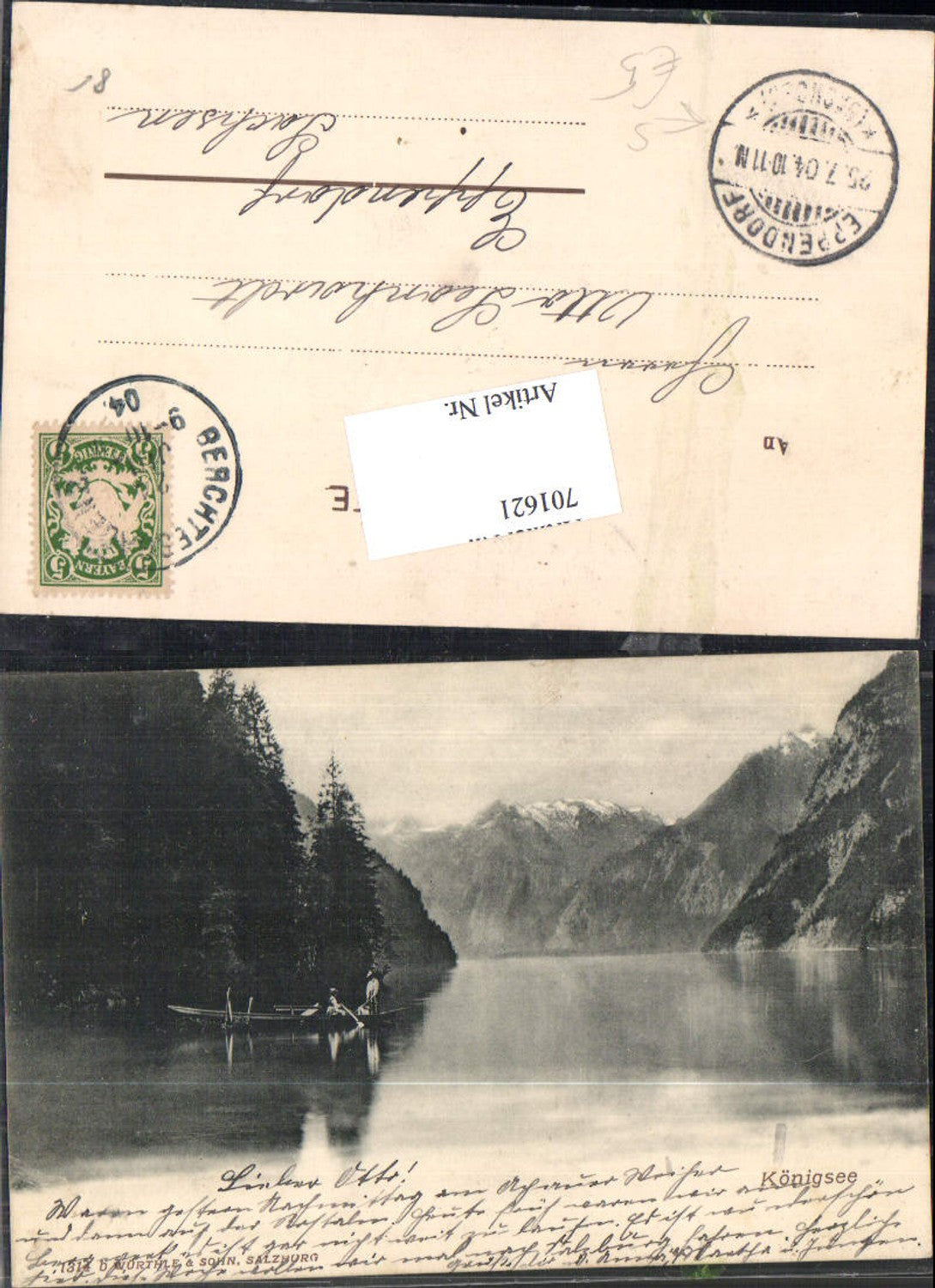 701621 Königsee bei Berchtesgaden pub Würthle & Sohn 1314 Stp Eppendorf