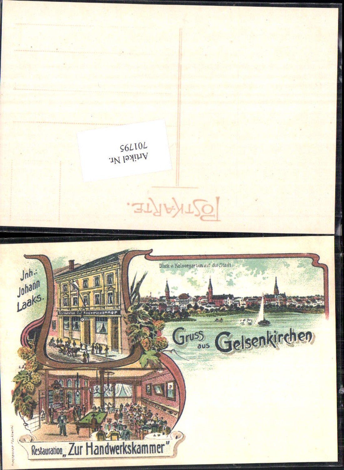 701795 Reproduktion Gruss aus Gelsenkirchen Restauration Zur Handwerkskammer