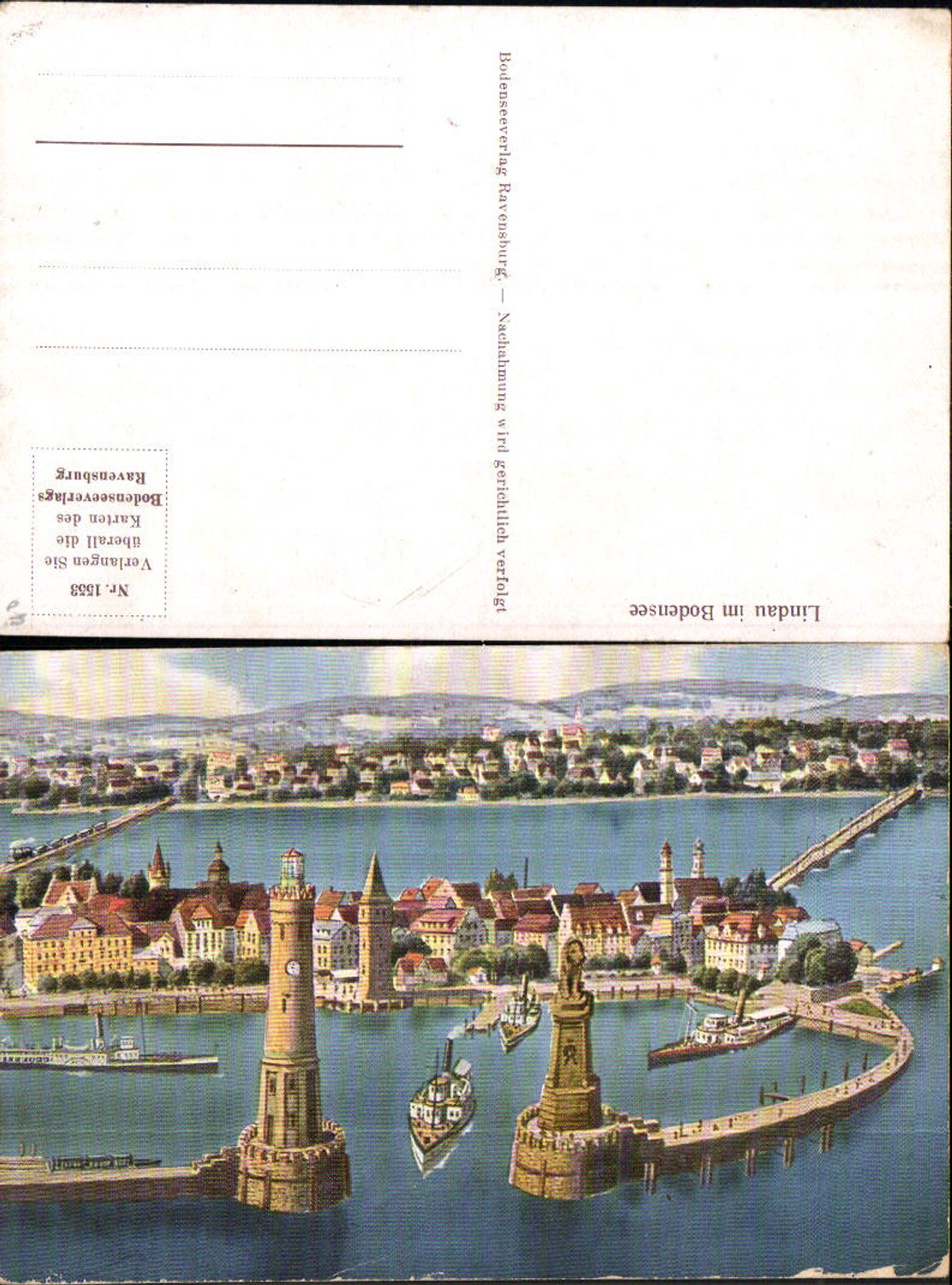 701813 Lindau am Bodensee Hafen Leuchtturm Turm Hafeneinfahrt
