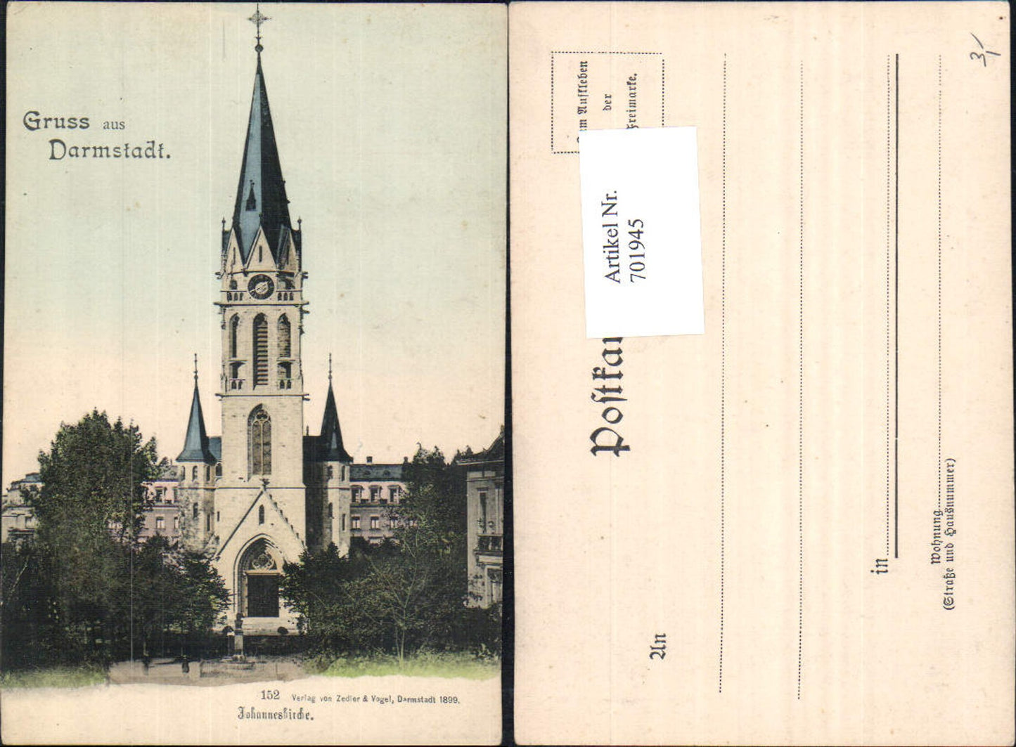 701945 Darmstadt Johanneskirche Kirche pub Zedler & Vogel 152